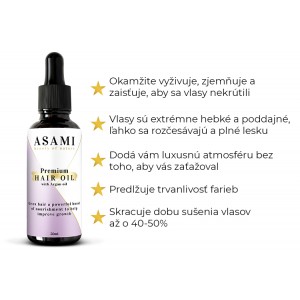 Prémiový olej na vlasy ASAMI